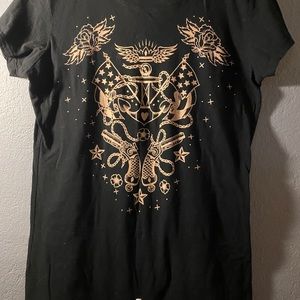 *11* Lucky 13 brand Sailor Jerry style design baby tee